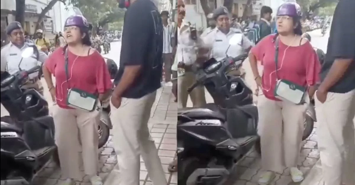 Bangalore: Woman Hurls Vulgar Abuses at Traffic Cop, Detained After Viral Video Outrage